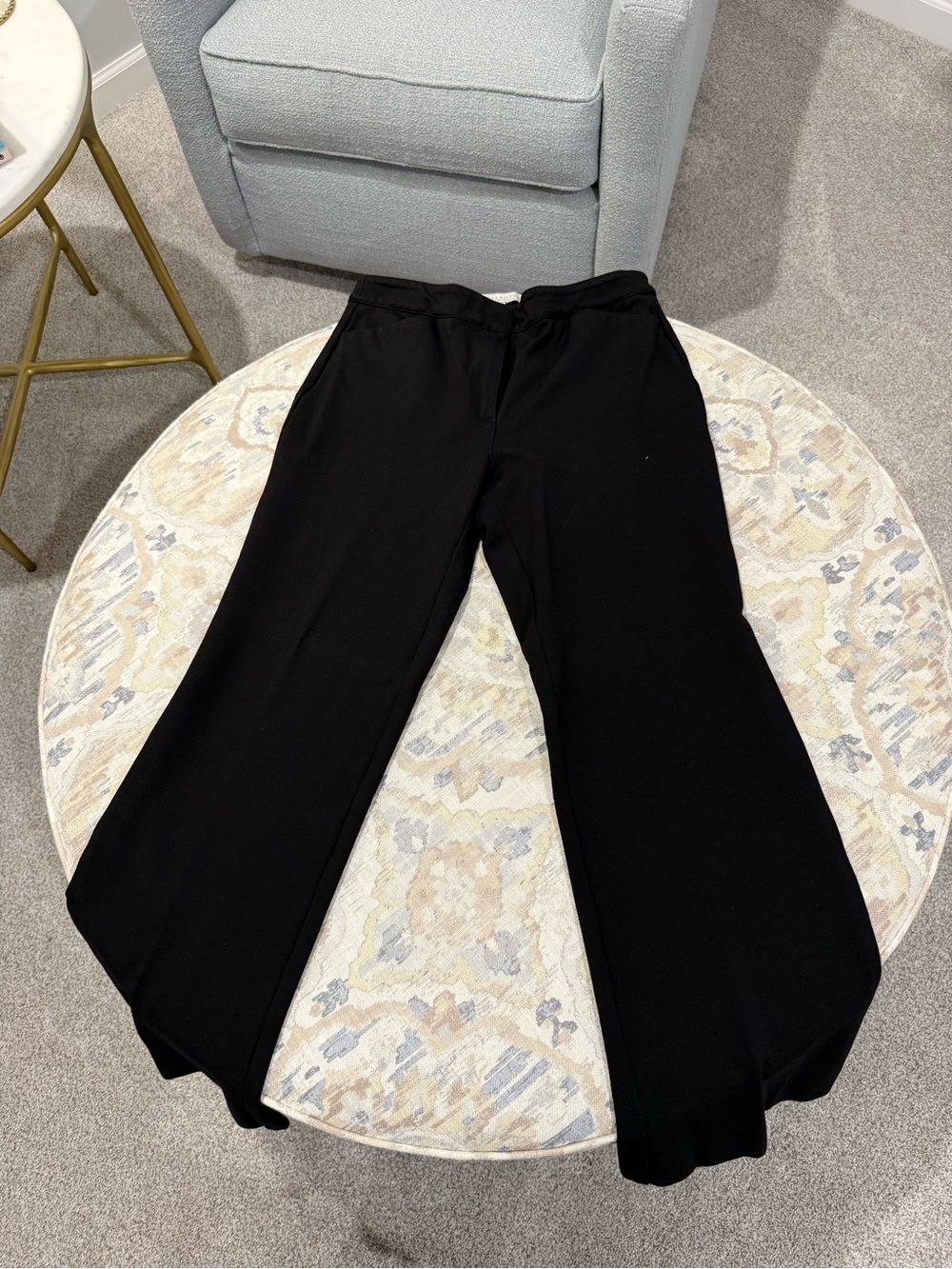 Talbots Wide Leg Black Trousers Size 4P